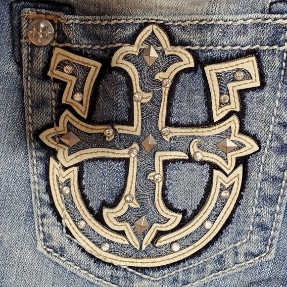 Miss Me Bluejeans 28 Straight Cut Inseam 33.5" - Picture 4 of 7